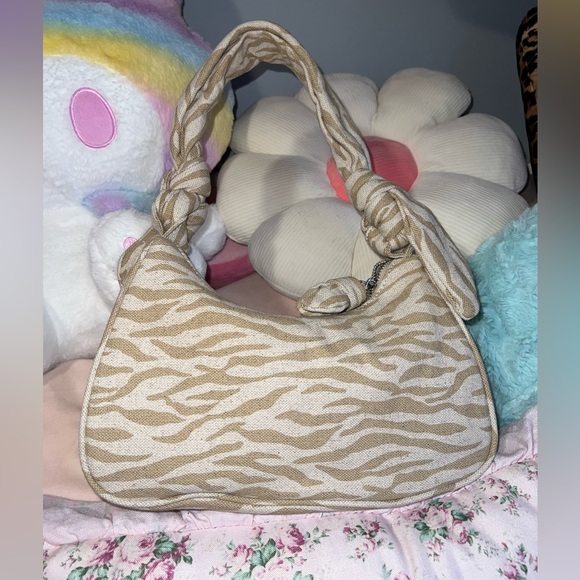 Zara Neutral Zebra Print Shoulder Bag - Picture 4 of 5